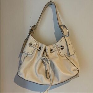 Vintage GUC Cole Hann leather Ecru shoulder bucket bag
